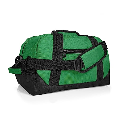 Dalix 14' Small Duffle Bag Two Toned Gym Travel Bag in Dark Green