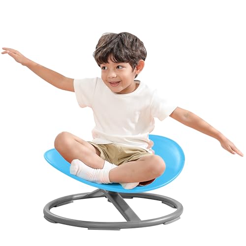 BABAMU Sensory Chair for Kids Autism Sensory Products Sit and Spin Autism Toys Spinning Chair ADHD Chair Swivel Chair Training Body Coordination (Blue)