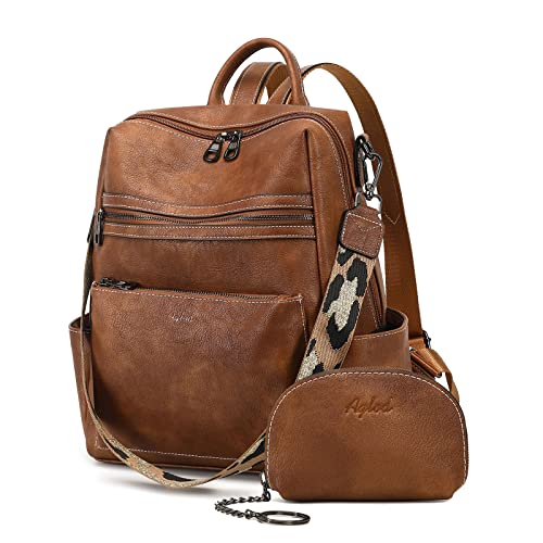 AGLOD Leather Backpack Purse for Women Designer Ladies Shoulder Bag Fashion Faux Work Travel Handbags