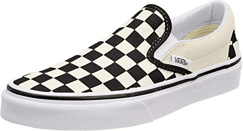 Vans, Classic Slip On Trainers - Black/Off White Checkerboard, Women 7.5/Men 6