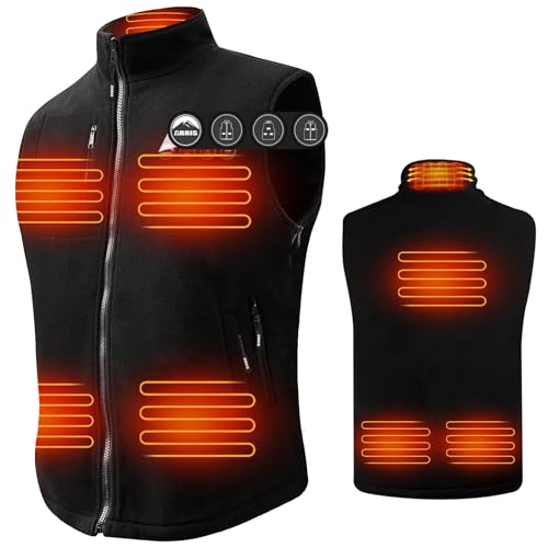 ARRIS Fleece Heated Vest for Men with Battery Pack Included, Size Adjustable 8 Heating Zones Heating Clothing for Hunting