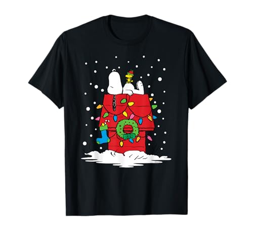 Peanuts Holiday Snoopy and Woodstock Stocking T-Shirt