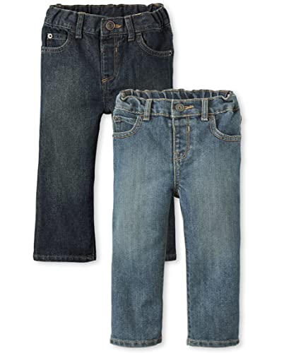 The Children's PlaceBaby Boysand Toddler Multipack Basic Bootcut JeansDry Indigo/Tide Pool 2-Pack3T