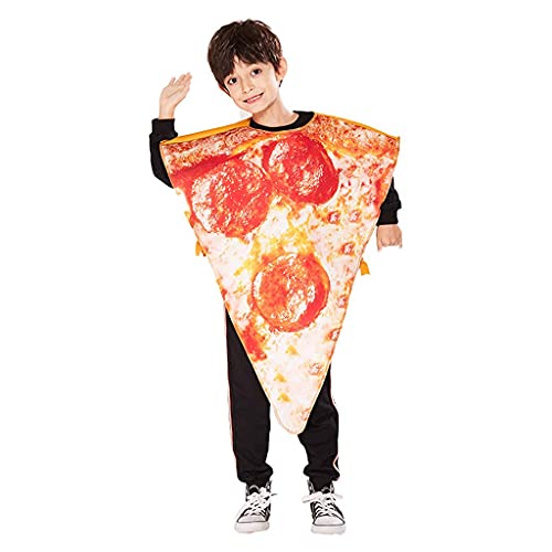 ReneeCho Kids Pizza Slice Halloween Costume Boys Girls Children Food Costume Funny Cosplay Onesie One Size