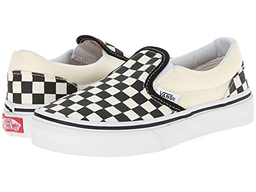 Vans Kids Unisex Classic Slip On, (Checkerboard) Black/White, Size 2 Little Kid