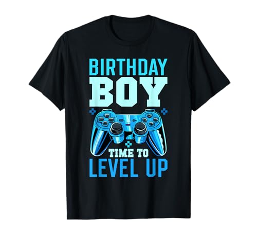 Level Up Birthday Boy Matching Gamer Party T-Shirt - Classic Fit, Black