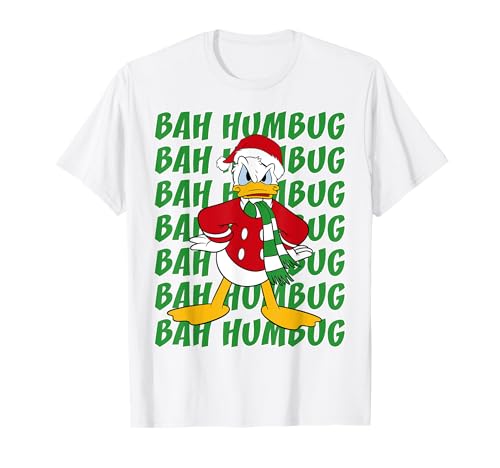 Disney Donald Duck Bah Humbug Christmas Text Stack T-Shirt