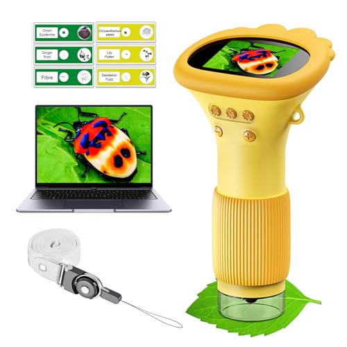 WINWEND Kids Microscope Pocket Microscope - 1000X Portable Microscope for Kids | Photo and Video Mini Microscope | 2'' Digital Little Scientist Microscope for Kids Over 3 Years Old