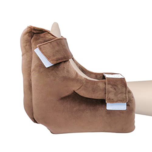 EZ Assistive 1pc Velour Heel Protector Cushion Foot Pillow Remove Pressure and Bedsores,Heel Protectors for Pressure Sores for Heal Protection Brown