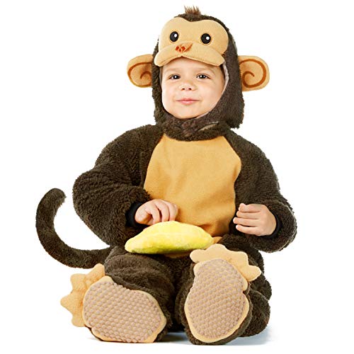 Spooktacular Creations Halloween Toddler Monkey Costume Set with Toy Banana for Infant, Kids, Baby Halloween Dress Up, Safari Themed Parties (18-24 Months)