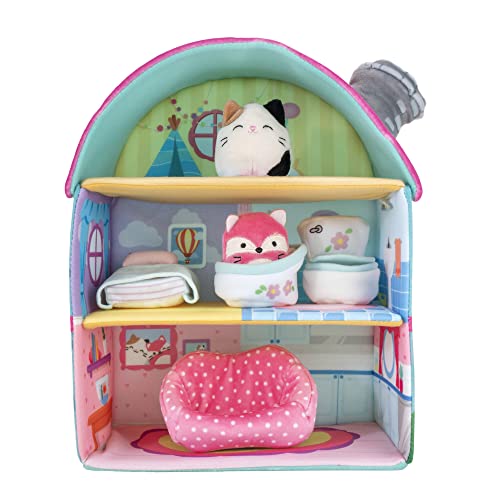 Squishville by Squishmallow Fifi’s Cottage Townhouse, 2” Blair and Fifi Soft Mini-Squishmallow and 4 Plush Furniture Accessories, Irresistibly Soft Toys, 3 Floors to Explore, Amazon Exclusive