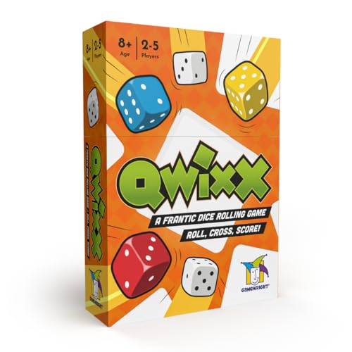 Qwixx: The frantic dice rolling game that everyone plays at once! For ages 8+, 2-5 players, from Gamewright