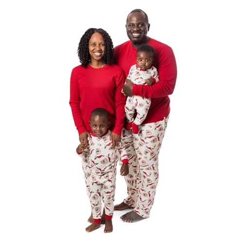 Burt's Bees Baby Unisex Baby Mens Family Jammies Matching Holiday Organic Cotton Pajamas, Guide My Sleigh 2024, X-Large