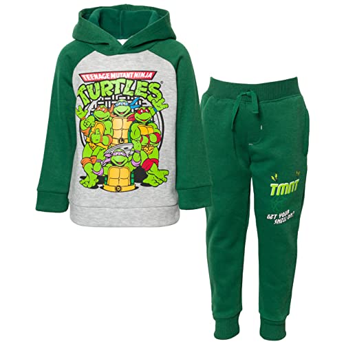 Teenage Mutant Ninja Turtles Michelangelo Raphael Leonardo Toddler Boys Fleece Pullover Hoodie Pants Gray/Green 5T