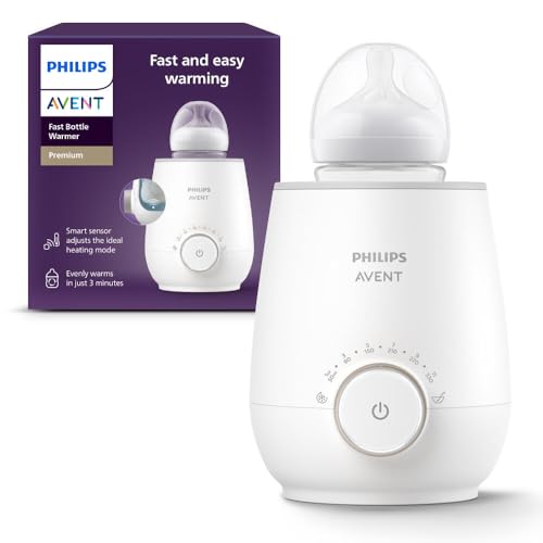 Philips Avent Premium Fast Bottle Warmer, with Smart Temperature Control, Water Bath Technology, Automatic Shut-Off, Model SCF358