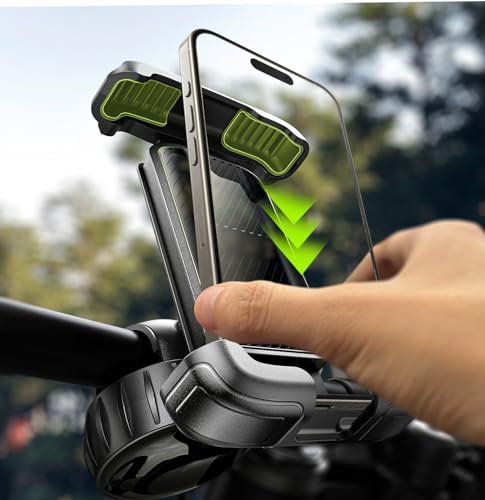 LISEN Bike Phone Holder, [2024 Upgrade] Motorcycle Phone Mount, Bicycle Phone Holder, Handlebar Phone Mount, for iPhone Bike Mount, Bike Accessories, Bicycle Accessories for iPhone 4.7-7'Phone, Black