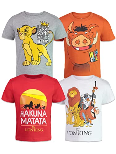 Disney Lion King Simba Nala Timon Toddler Boys 4 Pack T-Shirts 2T