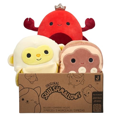 Squishmallows Official Kellytoy 8' Plush Mystery Pack - Styles Will Vary in Surprise Box That Includes Three 8' Plush