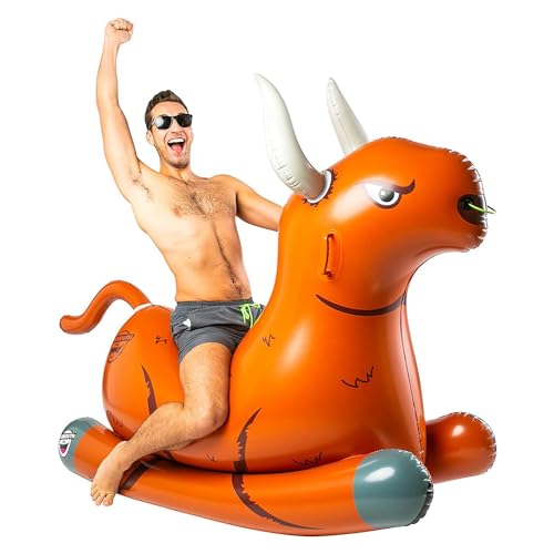 BigMouth Inc. Giant Bull Rocker Pool Float, Inflatable Summer Party Water Toy