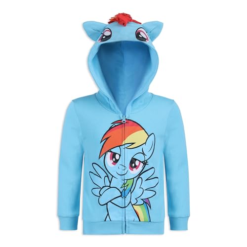 My Little Pony Rainbow Dash, Twilight Sparkle and Pinkie Pie Girls Zip Up Hoodie for Toddlers and Big Kids