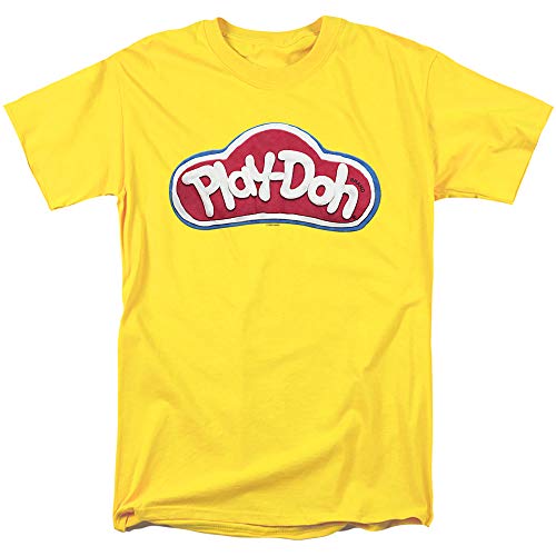 Play Doh Logo in Doh Unisex Adult T-Shirt for Men and Women, Yellow, X-Large