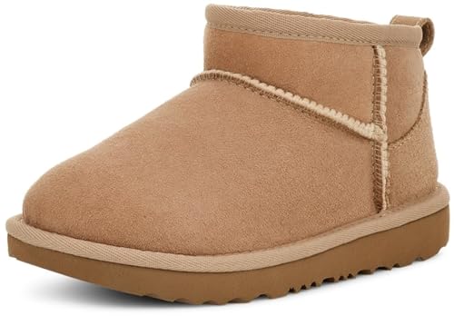 UGG K Classic Ultra Mini Fashion Boot, Sand, 6 US Unisex Big Kid