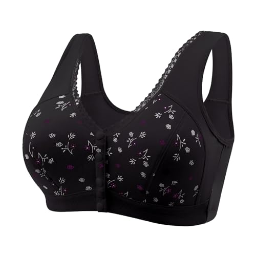 My Orders Summer Must Haves 2024 Cancel My Order Daisy Bras for Older Women 2024 Comfy Convenient Front Closure Bras Full Support No Underwire Bras Discount promos Black-1 XL