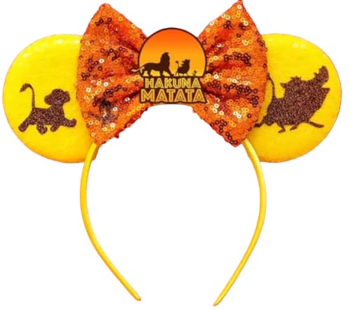 CLGIFT Animal Kingdom Ears - Simba, Minnie, Rainbow Sparkle, Cheetah Sequin Designs (Lion King Collection)