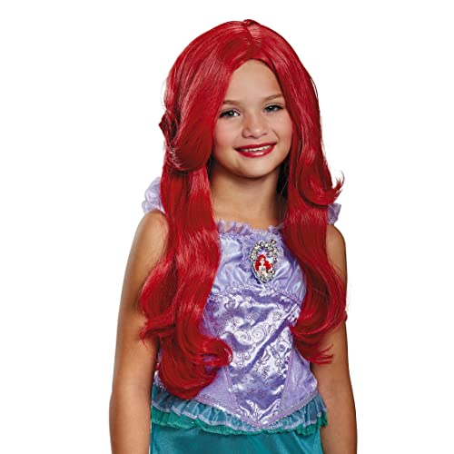 Disguise Disney Princess Ariel Little Mermaid Girls' Wig, Polypropylene, RED, One Size