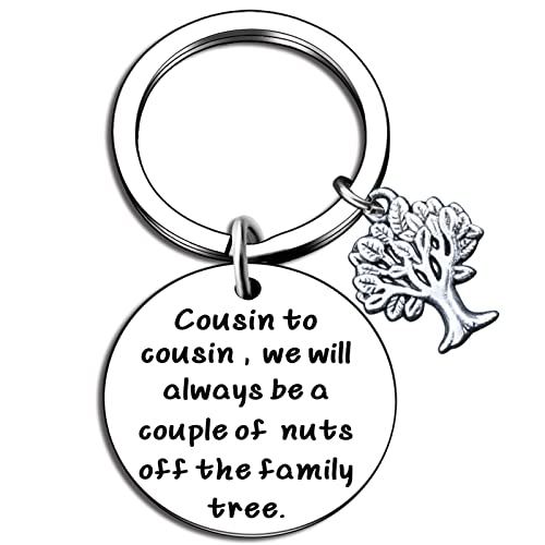 Aisity Cousin Gifts for Women Men Gifts Funny things for Teen Girls Teen Boys Gifts Funny Key Chain Birthday Christmas Easter Gifts for Cousin Key Chains Stocking Stuffers for Women Men