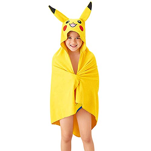 Pokemon Pikachu Bath/Pool/Beach Soft Cotton Terry Hooded Towel Wrap, 24' x 50', By Franco Kids