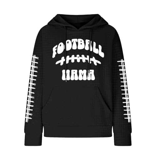 my orders, women's clothing clearance of sale, order women clothes, Women's Go My Boys Football Lover Game Day Wa Ffle Hoodie Lady Sweatshirt Women c-Black