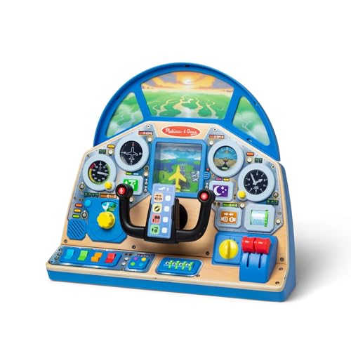 Melissa & Doug Jet Pilot Interactive Dashboard Wooden Toy for Boys and Girls Ages 3+ - FSC Certified