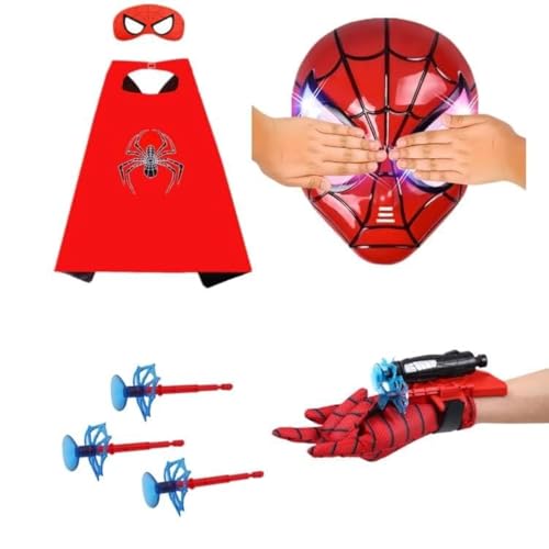 Ronolezety spider toys for boys 4-6，superhero capes for kids and LED Mask - web shooters,Superhero Toy Shooter - Compatible with Superhero Toys