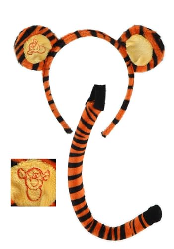 Disney Winnie The Pooh Tigger Ears Headband and Tail Costume Kit for Adults and Kids Standard