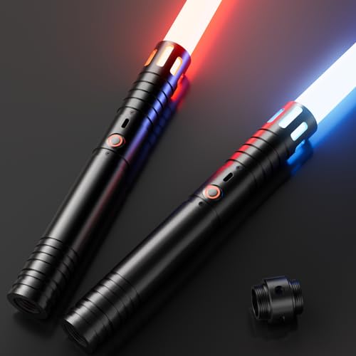 Lightsaber,Dueling Double Light Saber,Metal Hilt Force Fx Rechargeable 2pack Real 20 Colors Length 40 in gradient lightsabers,real dueling lightsaber for adults,Christmas Halloween Present for Kids