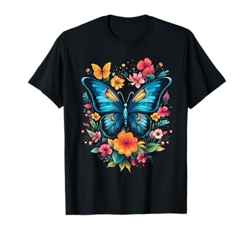 Butterfly With Flowers I Aesthetic Butterfly T-Shirt