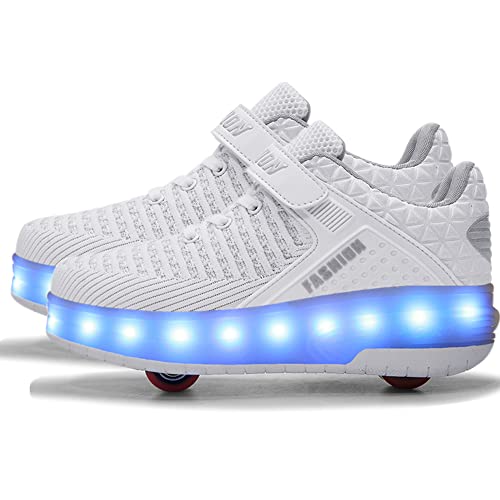 AIkuass Roller Sneakers Kids Rechargeable LED Light Up Wheel Shoes As for Boys Girls