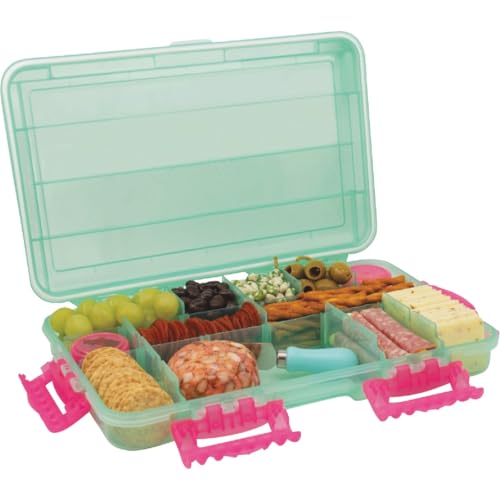 SubSafe Charcuterie Safe Waterproof Tackle Box Container Keeps Snacks Fresh & Dry On the Go - Snackle Box is Perfect for the Beach, Parties & Tailgating - BPA Free – Blue - As seen on Shark Tank