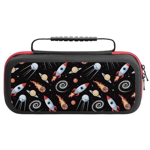 VOSERY Compatible with Nintendo Switch Case - Space Rocket B Case Compatible with Switch Lite&Oled Travel Carrying Case Protector with Pockets for Accessories And Games Case