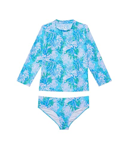 Lilly Pulitzer Girls' Standard Bobby Rashguard Set UPF 50 (Toddler/Little Big Kids), Blue/Purple