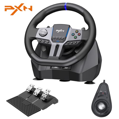 PXN Gaming Steering Wheel - V9 GEN2 Xbox Racing Wheel 270/900° Car Simulation with Pedal and Shifter, Paddle Shifters Driving Wheel for PC, PS4, Xbox One, Xbox Series X|S, Switch