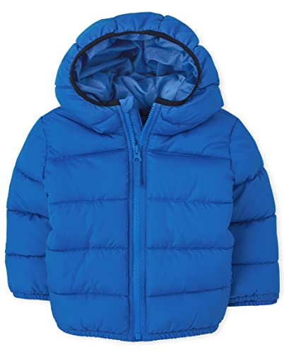 The Children's Place baby boys And Toddler Medium Weight Puffer Jacket, Wind-resistant, Water-resistant Jacket, Blue, 3T US