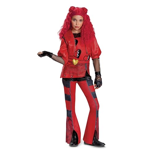 Descendants Red Deluxe Costume, Official Disney Descendants The Rise of Red Costume Jumpsuit, Wig not Included, Child Size (7-8)