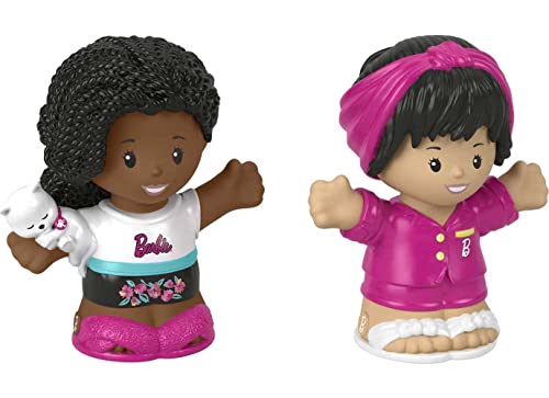 Fisher-Price Little People Toddler Toys Barbie Sleepover Figure Set with 2 Characters for Preschool Pretend Play Kids Ages 18+ Months