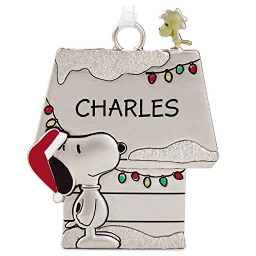 Hallmark Charles Peanuts Snoopy and Woodstock Charmers Metal Christmas Ornament