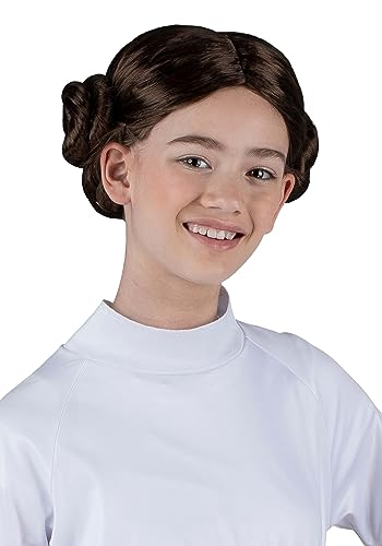 Star Wars Princess Leia Youth Wig - One-Size-Fits-All Synthetic Twin Bun Wig Standard