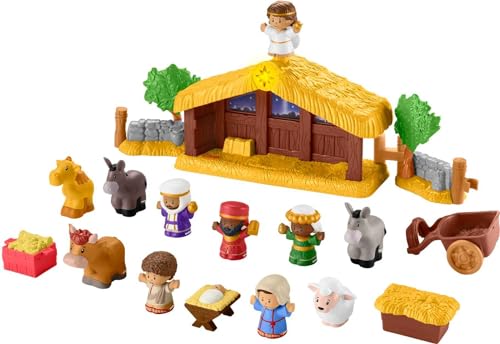 Fisher-Price Little People Toddler Toy Nativity Set with Music Lights & 18 Pieces for Christmas Pretend Play Kids Ages 1+ Years​