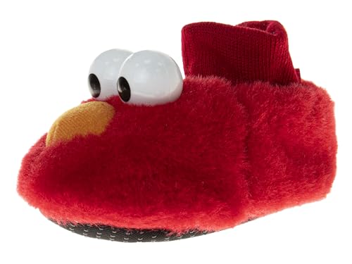 Sesame Street Unisex-Baby ELMO Puppet Slipper, Red, 5/6 Child US Toddler