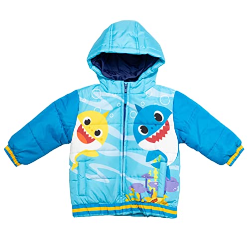 Pinkfong Baby Shark Daddy Shark Infant Baby Boys Zip Up Winter Coat Puffer Jacket Blue 18 Months